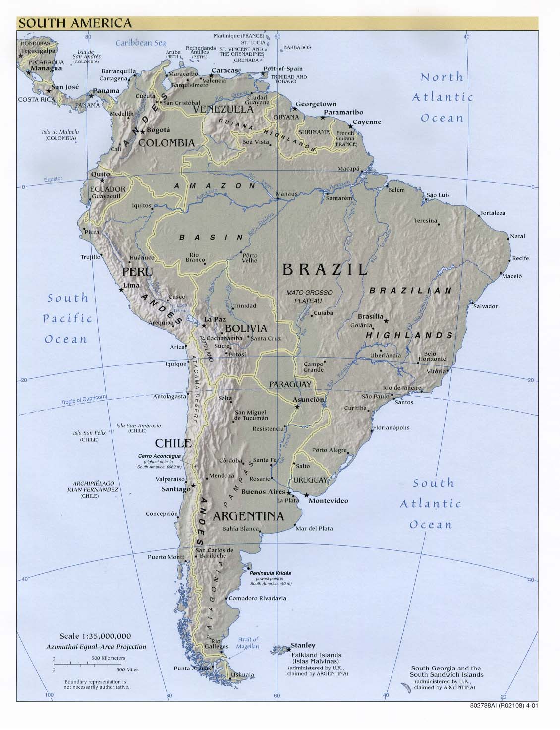 Hier würden Sie die Südamerikakarte sehen.